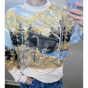 VTG National Wildlife Federation Sweatshirt Women's AOP  Cottagecore Forest